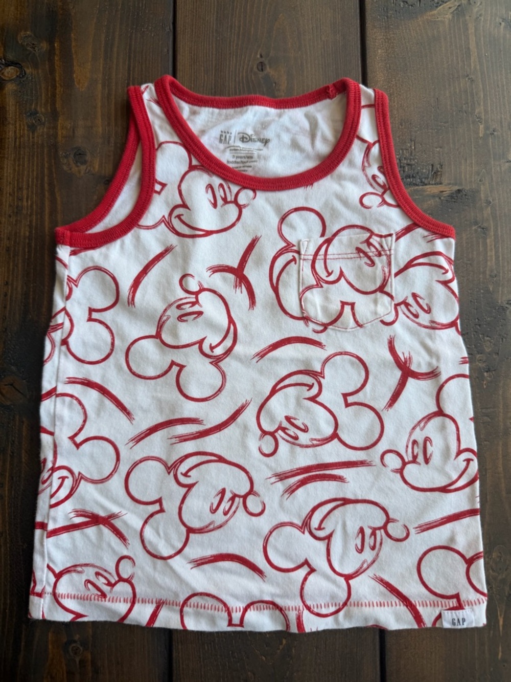 3T Gap Disney Red & White Mickey Tank Top for Kids